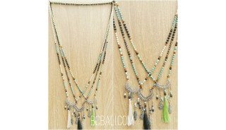 mix beaded long tassels necklace charms fashion shipping free pack